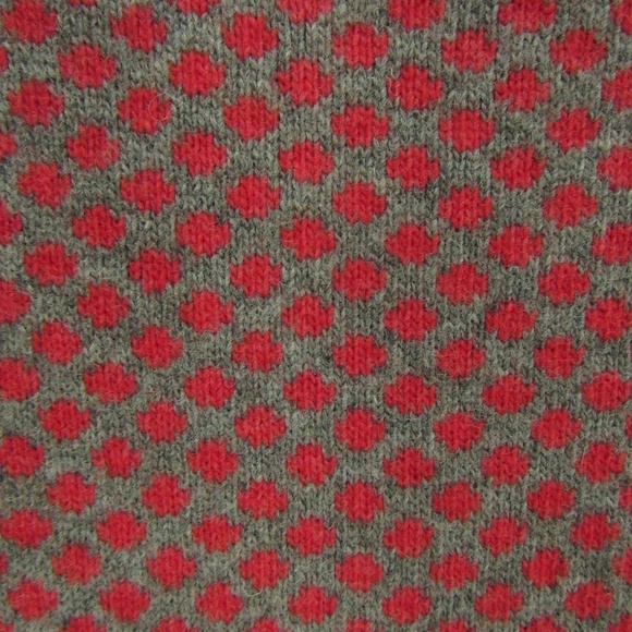 Cashmer Italy Gray/Red Polka Dot Scarf - Picture 5 of 12
